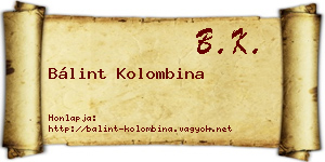 Bálint Kolombina névjegykártya